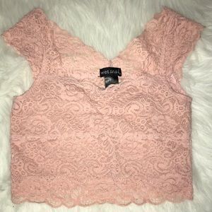 SOLD - Pink Lace Crop Top